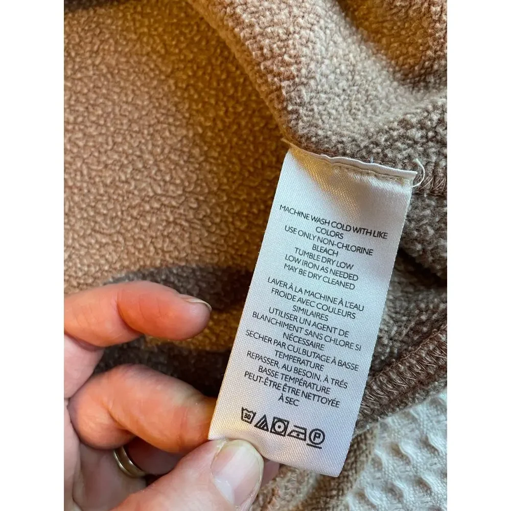 Free People We The Free Zuma Hoodie Sweatshirt Washed Brown Large Distressed